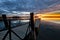 Morning sunrise on the fishing pier