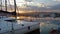 Morning sunrise in Lefkada`s port