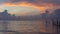 Morning sunrise in summer Golden light, sea water Beautiful sparkle. 4K UHD Video clip.