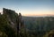 The morning sunrise on top of the coromandel pinnacles