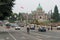 Morning traffic on Government street and British Columbia Legislature in