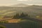 Morning in Tuscany. View of Villa Belvedere, Italy