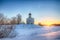 Morning view of the Church of the intercession on the Nerl in Bogolyubovo