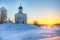 Morning view of the Church of the intercession on the Nerl in Bogolyubovo