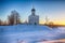 Morning view of the Church of the intercession on the Nerl in Bogolyubovo