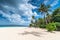 Morning view of famous Puka beach on Boracay Island