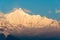 Morning View of Meili Snow Mountain Nature Reserve in Deqin, Yunnan, China. It is part of UNESCO World Heritage Site.