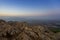 Morning  view at morning sunrice from Mount Precipice on a nearby valley near Nazareth in Israel