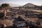 Morning view of the ruins of Teotihuacan and Pyramid of the Moo