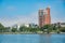 Morning view of some building around Lake Merritt