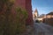 Morning view of the streets of Sighisoara with the Butcher`s tower in sight