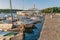 Morning view to Rovinj marina and Rovinj old town, popular travel destination in Istrian county of Croatia