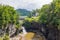 Morning view of the Triphammer Falls