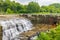 Morning view of the Triphammer Falls