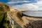 Morning view on the tynemouth and pier, white railing with shadow, outflow, Tynemouth, UK