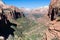 Morning view of Zion Canyon from Canyon Overlook viewpoint