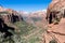 Morning view of Zion Canyon from Canyon Overlook viewpoint