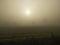 The morning of the village of India and the sun rising in the sky, cold weather and fog