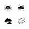 Morning weather black glyph icons set on white space