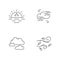 Morning weather pixel perfect linear icons set