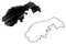 Mornington island Commonwealth of Australia, Queensland state, Wellesley Islands archipelago map vector illustration, scribble