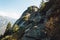 Moro Rock in Sequoia National Park, scenic hiking trail, California, USA