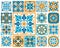 Moroccan azulejo tile patterns, majolica ornament