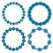 Moroccan blue circle vector frames