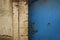 Moroccan blue door background