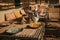 Moroccan ceramic dishes and tajines ready for a meal.