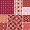 Moroccan collection seamless pattern, Morocco. Patchwork mosaic traditional folk geometric ornament red pink brown claret. Tribal