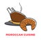 Moroccan cuisine food vector icon