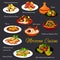 Moroccan cuisine vector menu dishes Morocco meals