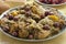 Moroccan dish with chicken, preserved lemon and purple olives