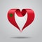 Moroccan flag heart-shaped ribbon. Vector illustration.