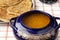 Moroccan harira soup and filled pancakes