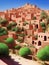 Moroccan Landscape Architecture Dedert Village Illustration Art Painting Drawing Travel Africa Trip Itenerary Sand Dunes Tourism