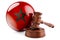 Moroccan law and justice concept. Wooden gavel with flag of Morocco. 3D rendering