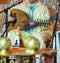 Moroccan musician wearing a Moroccan djellaba plays the Oud