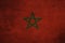 moroccan national flag with famous. intense color and graphics create with retro style. background for affiche, banner and