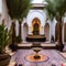 Moroccan Riad: A Moroccan-inspired courtyard with mosaic tiles, lanterns, and a central fountain2, Generative AI