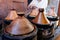 Moroccan Tagine tajin. Street food in Morocco Marrakesh. National and traditional cuisine of Morocco