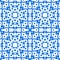 Moroccan tile - seamless pattern. Blue ornament on white background.