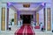 Moroccan wedding hall. Entrance wedding hall with carpets in the floor. Moroccan construction