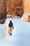 Moroccan woman goes to Todgha Gorge in Morocco