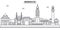 Morocco architecture line skyline illustration. Linear vector cityscape with famous landmarks, city sights, design icons