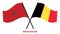 Morocco and Belgium Flags Crossed And Waving Flat Style. Official Proportion. Correct Colors