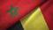 Morocco and Belgium two flags textile cloth, fabric texture