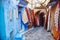 Morocco is the blue city of Chefchaouen, endless streets painted in blue color. Lots of flowers and Souvenirs in the beautiful