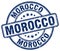 Morocco blue grunge round vintage stamp